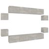 vidaXL Set dulap TV, 8 piese, gri beton, lemn prelucrat