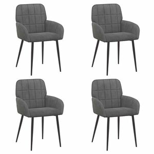 vidaXL Scaune de dining 4 buc. Catifea Gri &icirc;nchis 57 x 50 x 85 cm