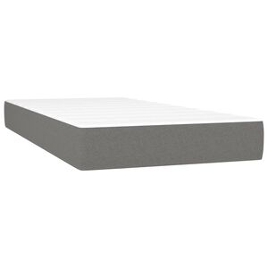vidaXL Saltea cu arcuri buzunar, fermitate medie, gri &icirc;nchis, 90x190x20 cm, textil