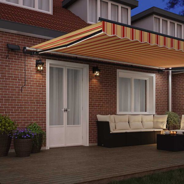 vidaXL Cortina Retractabilă galben și portocaliu 500 &times;350 cm țesătură