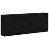 vidaXL Bufet 3 buc. Stejar Negru 181 x 30 x 70 cm Lemn prelucrat