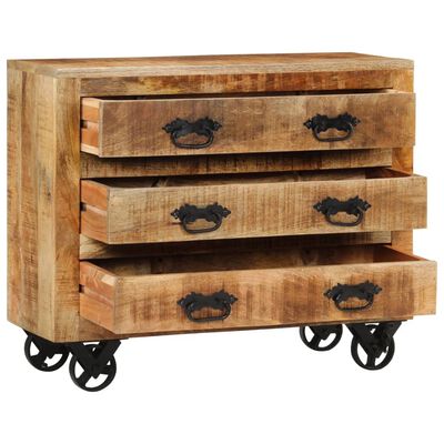 vidaXL Servantă cu 3 sertare, 80x30x65 cm, lemn masiv de mango brut
