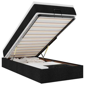 vidaXL Cadru pat otoman cu saltea țesătură neagră 80x200 cm