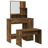 vidaXL Set măsuță de toaletă, stejar afumat, 86,5x35x136 cm