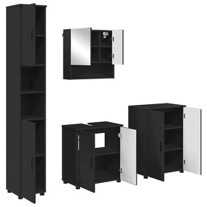vidaXL Set de mobilier pentru baie 4 buc. Negru 61 x 35 x 64 cm