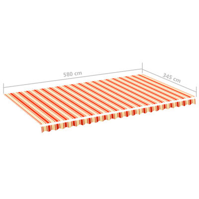 vidaXL Pânză de rezervă copertină, galben și portocaliu, 6x3,5 m