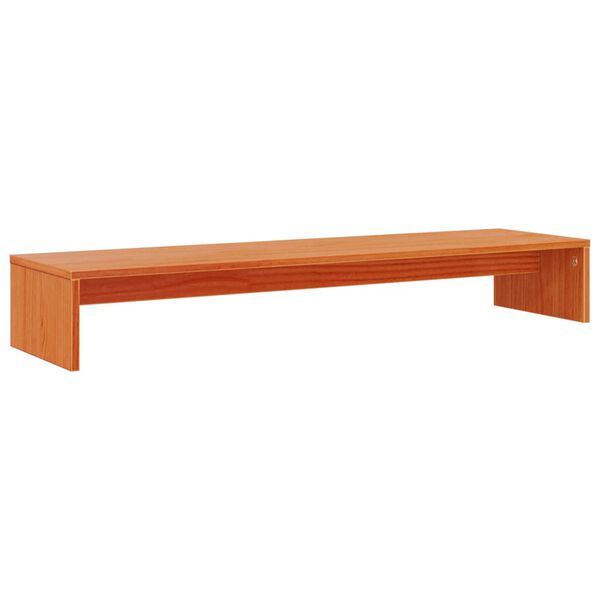 vidaXL Suport pentru monitor, maro ceruit, 100x27x15cm, lemn masiv pin