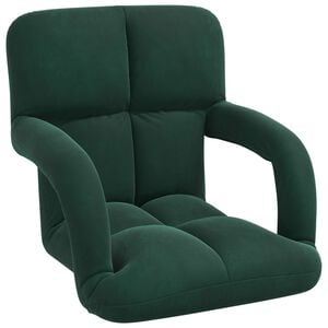 vidaXL Fotoliu reglabil Verde &icirc;nchis Catifea