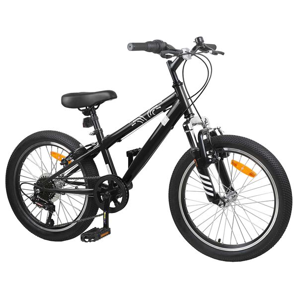 vidaXL Kids Mountain Bike 20 Inci 6-Speed pentru 5-8 ani Negru