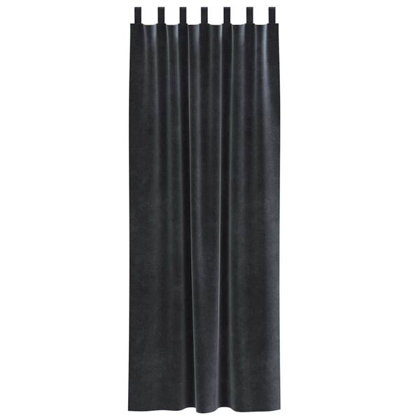 vidaXL Perdele opace 2 pcs Gri &icirc;nchis 140 x 225 cm Catifea