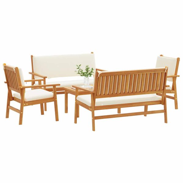 vidaXL Set de canapele pentru grădină 5 pcs Maro Lemn Solid de Acacia