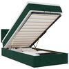 vidaXL Cadru de pat otoman cu saltea catifea verde &icirc;nchis 90x200cm