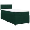 vidaXL Pat box spring cu saltea, verde &icirc;nchis, 90x200 cm, catifea