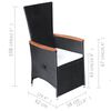 vidaXL Set mobilier de grădină, 7 piese, negru, poliratan