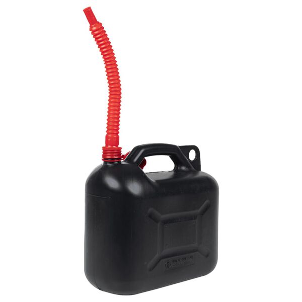 vidaXL Bidon de combustibil, pipă flexibilă, 3 buc. negru 10 L plastic