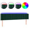 vidaXL Tăblie de pat cu LED, verde &icirc;nchis, 203x16x78/88 cm, catifea