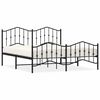 vidaXL Cadru pat metalic cu tăblii de cap/picioare&nbsp;, negru, 183x213 cm