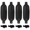 vidaXL Bară de protecție barcă, 4 buc., negru, &Oslash; 16x58 cm, PVC