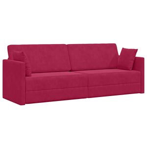 vidaXL Canapea extensibilă de podea Roșu Vin 213 x 70 x 77 cm Catifea