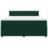 vidaXL Pat box spring cu saltea, verde &icirc;nchis, 180x200 cm, catifea