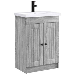 vidaXL Set de mobilier pentru baie Sonoma gri 78,5 x 37,5 x 81 cm
