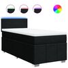 vidaXL Pat box spring cu saltea, negru, 80x200 cm, textil