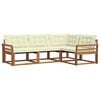 vidaXL Set de canapele de exterior 4 buc. Natural și Crem
