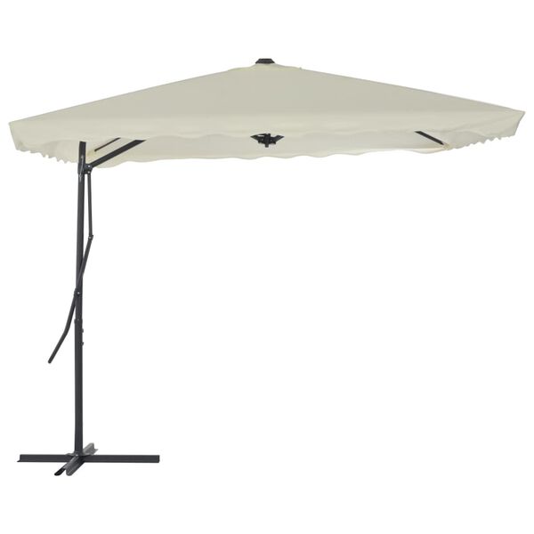 vidaXL Umbrelă soare de exterior, stâlp din oțel, nisipiu, 250x250 cm