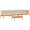 vidaXL Set canapele de grădină cu perne din paleți 4 piese lemn acacia