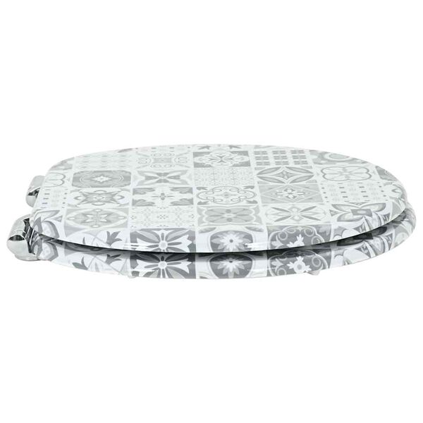 vidaXL Capac de toaletă cu &icirc;nchidere lentă Porțelan Alb și Albastru