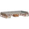 vidaXL Set de canapele de exterior 11 pcs Gri natural și deschis