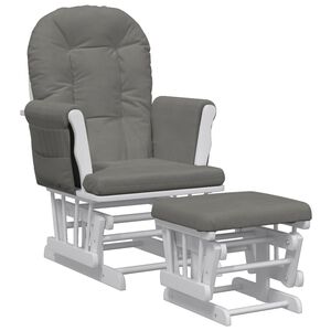 vidaXL Scaun de relaxare glisant cu taburet, gri &icirc;nchis, textil