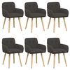vidaXL Scaune de dining 6 pcs Boucl&eacute; Gri &icirc;nchis 59 x 57 x 85 cm