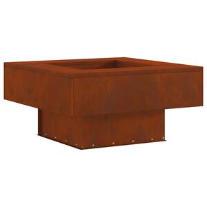 vidaXL Cuptor de foc Maro 80 x 80 x 40 cm Oțel rezistent de intemperii