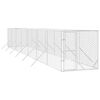 vidaXL Padoc de exterior pentru c&acirc;ini argintiu 2x14x2m oțel galvanizat