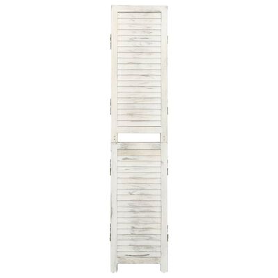 vidaXL Paravan de cameră cu 5 panouri alb antichizat 178,5x166 cm lemn
