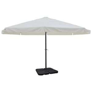 vidaXL Umbrelă de soare de grădină din aluminiu cu bază portabilă, alb