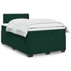 vidaXL Pat box spring cu saltea, verde &icirc;nchis, 120x190 cm, catifea
