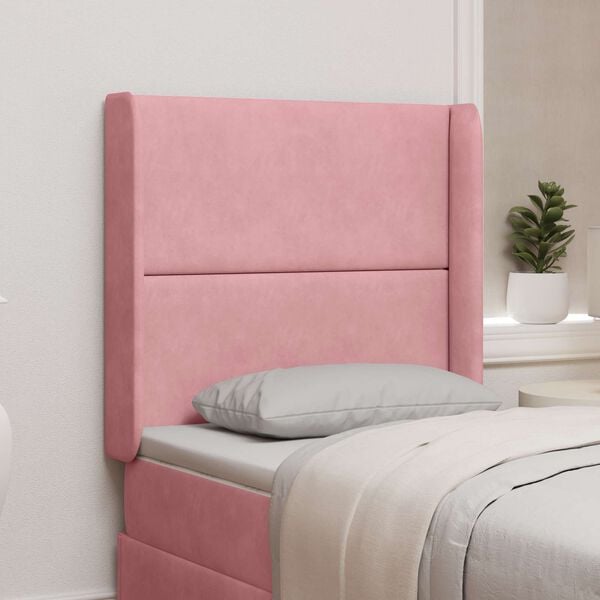 vidaXL Ureche pentru Tăblie Roz 80 x 16 x 4 cm Catifea