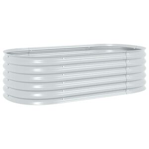 vidaXL Strat &icirc;nălțat de grădină argintiu 160x80x44 cm oțel galvanizat