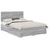 vidaXL Cadru de pat cu sertar Gri Sonoma 140 x 200 cm Lemn prelucrat