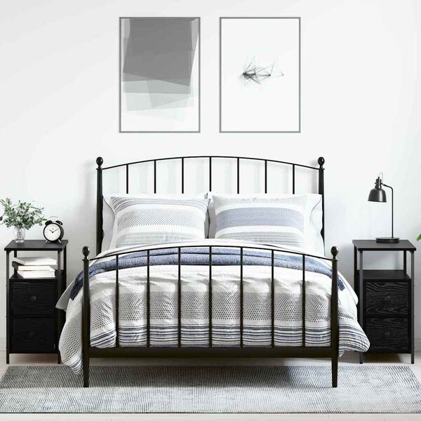 vidaXL Dulap de noapte cu sertar 2 pcs Stejar negru 30 x 60 x 60 cm