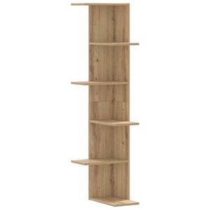 vidaXL Raft colț perete stejar artizanal 36,5x36,5x140cm lemn compozit