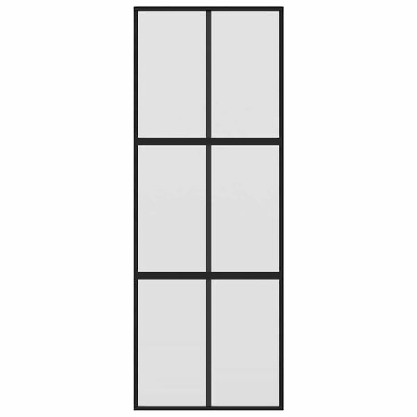 vidaXL Ușă glisantă, negru, 76x205 cm, sticlă securizată și aluminiu