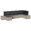 vidaXL Set de canapele pentru grădină 7 pcs Gri deschis poliratan