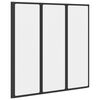 vidaXL Paravan de duș Negru 120 x 2 x 117 cm Aluminiu și PP