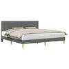 vidaXL Cadru de pat cu headboard Gri &icirc;nchis 180 x 200 cm Țesătură