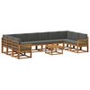 vidaXL Set de canapele de exterior 11 buc. Natural și Antracit