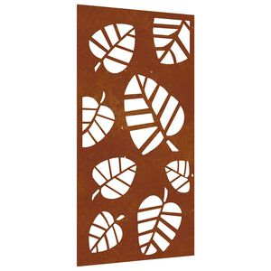 vidaXL Decorație perete de grădină 105x55 cm design frunze oțel Corten