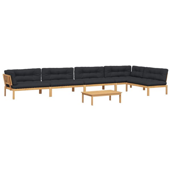 vidaXL Set canapea grădină din paleți perne 6 piese, lemn masiv acacia